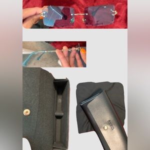 Rimless Rectangle Frame Fashion Glasses